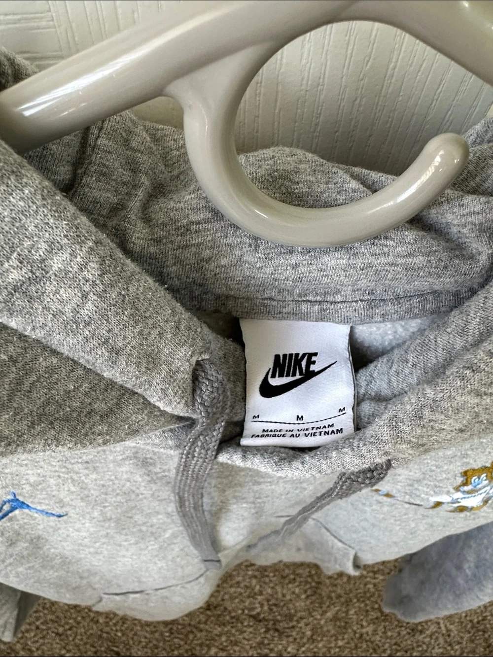 Nike Gray UCLA Jumpman Hoodie with Blue and Gold Embroidery